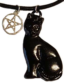 Black Cat & Pentagram Amulet - Nakhti By Kali J.N.S