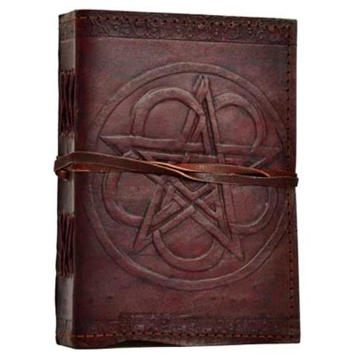 Pentagram Leather Blank Book W- Cord