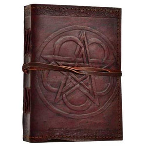 Pentagram Leather Blank Book W- Cord