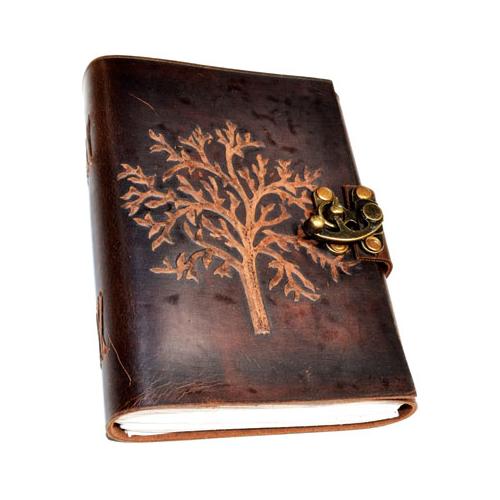 Tree Leather Blank Book W- Latch