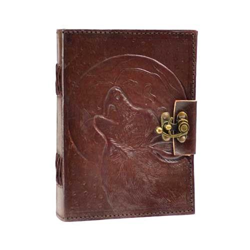 Wolf Moon Leather Blank Book W- Latch