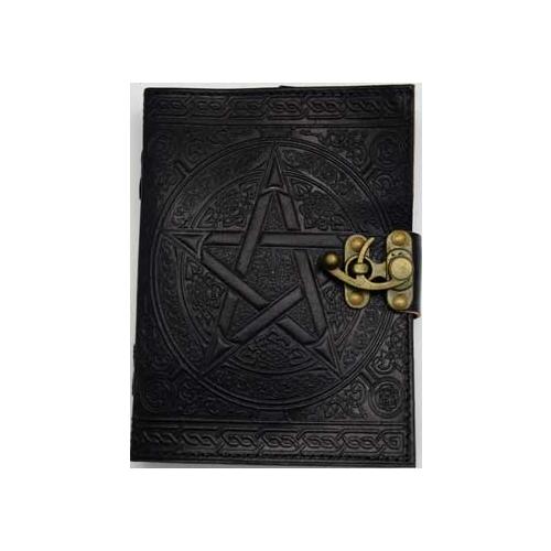 5" X 7" Black Pentagram Leather W- Latch