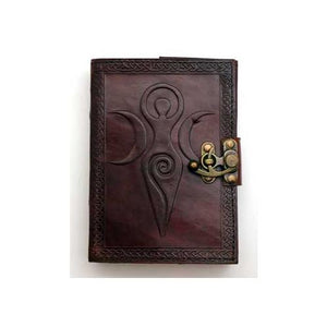 Maiden Mother Moon Leather Blank Book W- Latch