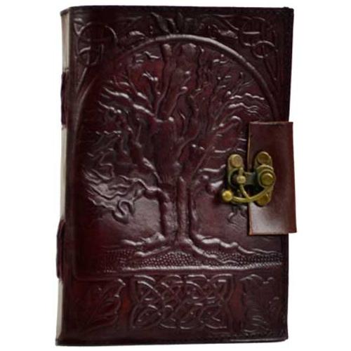 Tree Of Life Leather Blank Book W- Latch