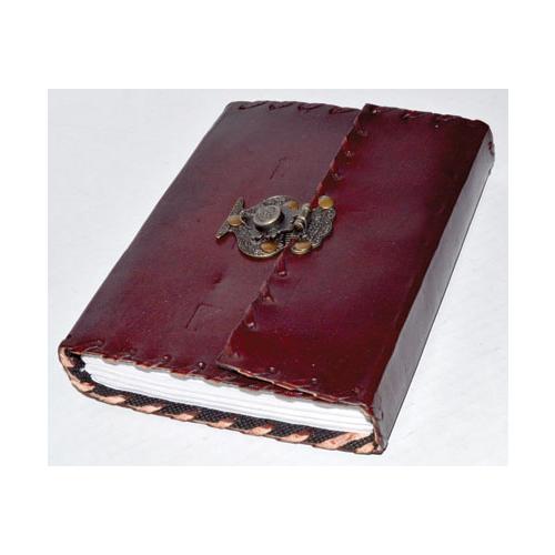 Plain Leather Blank Book W- Snap