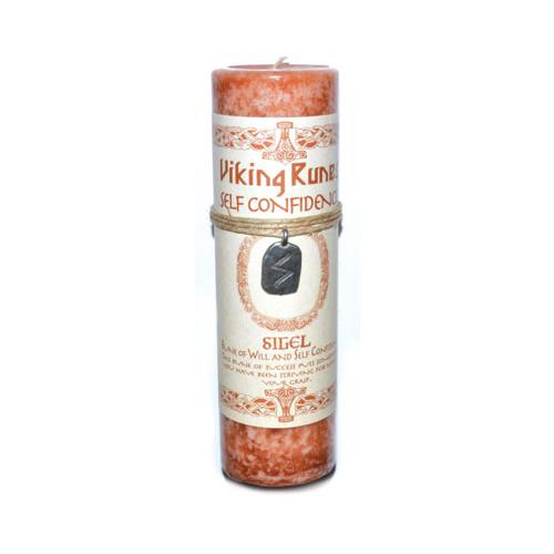 Self Confidence Pillar Candle With Sigel Rune Pendent
