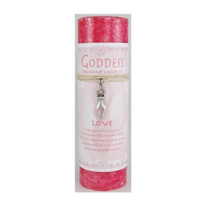 Love Pillar Candle With Goddess Necklace
