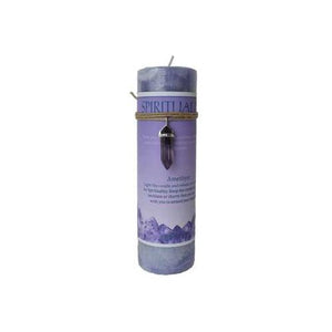 Spirituality Pillar Candle With Amethyst Pendant