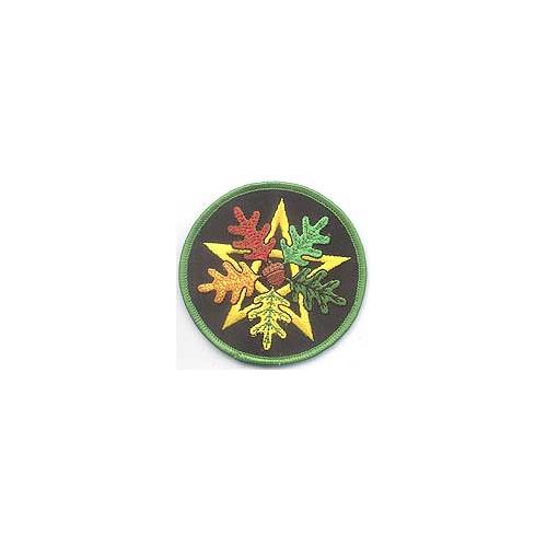 Oak Leaf Pentagram Iron-on Patch 3"