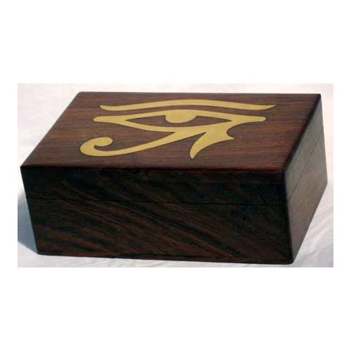Brass Inlaid Eye Of Horus Box 4" X 6"