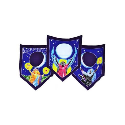 Triple Moon Goddess Prayer Flags 60" X  29"
