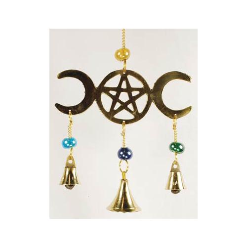 Three Bell Triple Moon Wind Chime