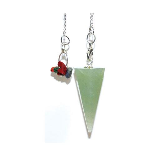 Aventurine, Green 7 Chakra 6 Sided Pendulum