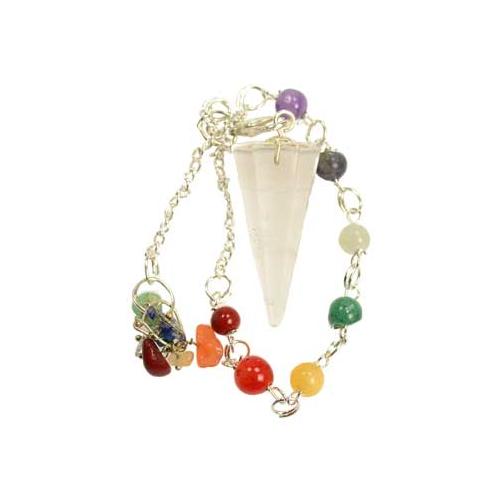 Clear Quartz 7 Chakra Pendulum