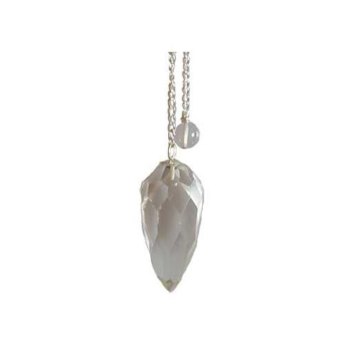 Faceted Clear Quartz Pendulum