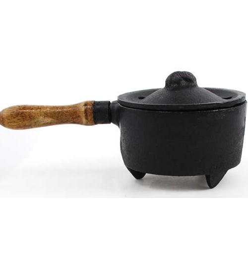 Cast Iron Burner W- Wooden Handle