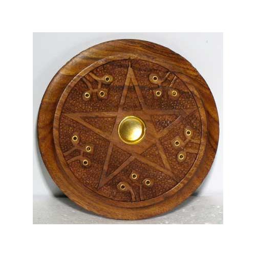 Wooden Pentagram Incense Burner