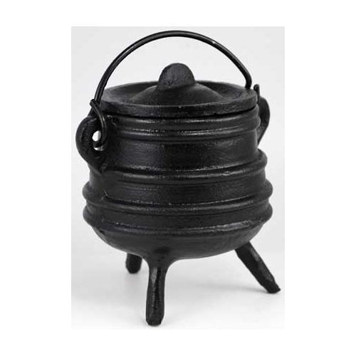 Ribbed Cast Iron Cauldron 3"