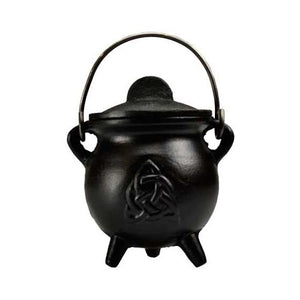 3" Triquetra Cast Iron Cauldron W-lid