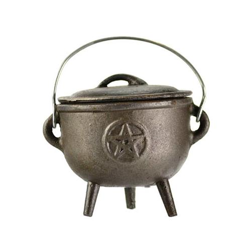 Pentagram Cast Iron Cauldron 4"