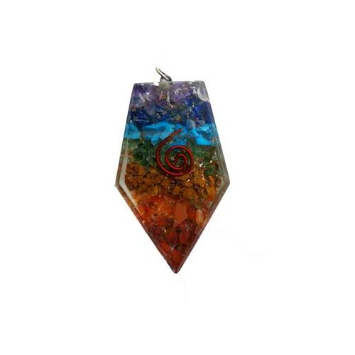 Orgone Triangle 7 Chakra Pendant
