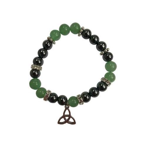 8mm Green Aventurine- Hematite With Triquetra