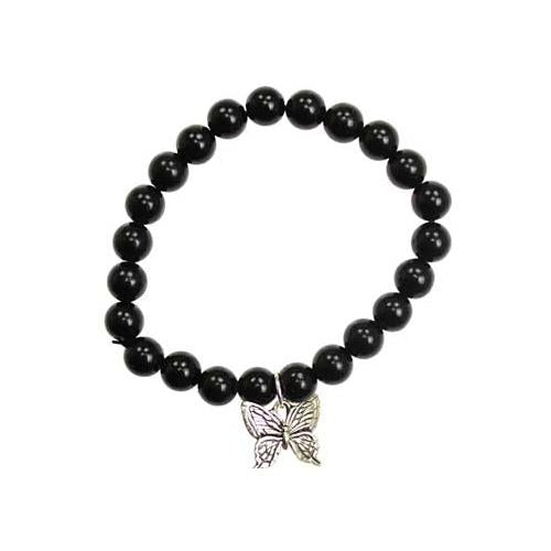 Black Obsidian Hope Butterfly Silver