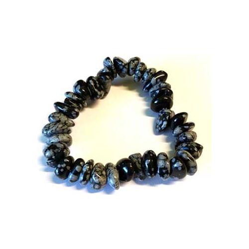 Snowflate Obsidian Gemstone Bracelet Stretch