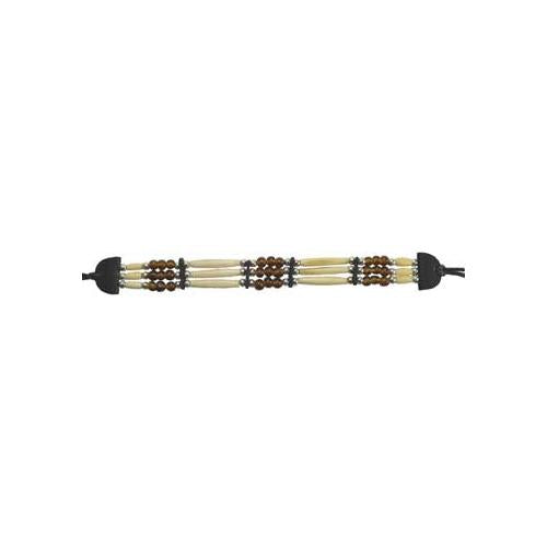 Brown Beaded Bone Choker