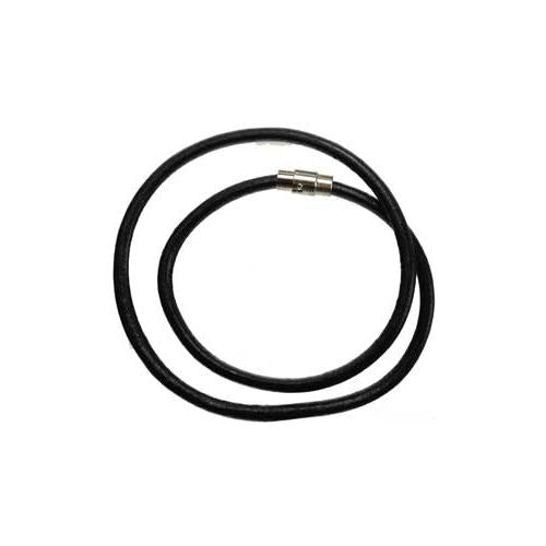 Thick Black Leather 18" Necklace