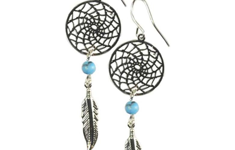 Dream Catcher Earring W- Turquoise
