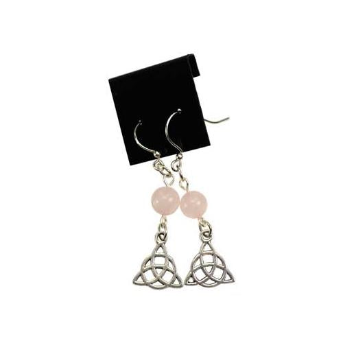 Rose Quartz Triquetra Earrings