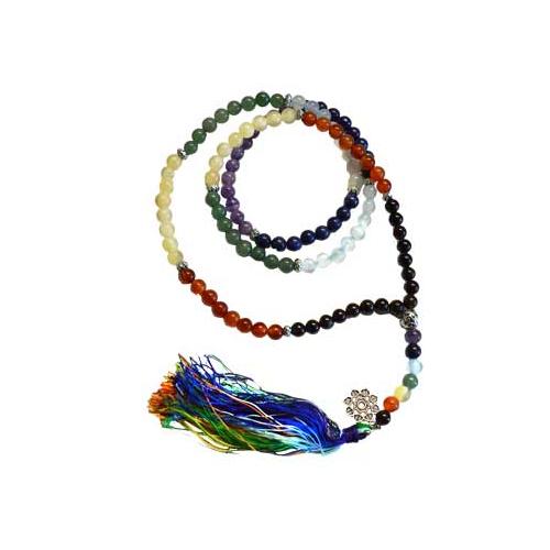Rainbow Stone Elastic Mala