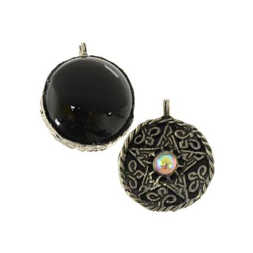 Fancy Pentagram With Black Onyx Scrying Disk