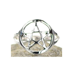Silver Plated Brass Pentagram Ring Size 10