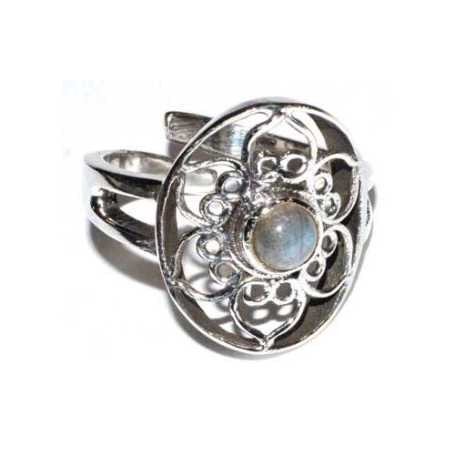 Lotus Labradorite Adjustable Ring