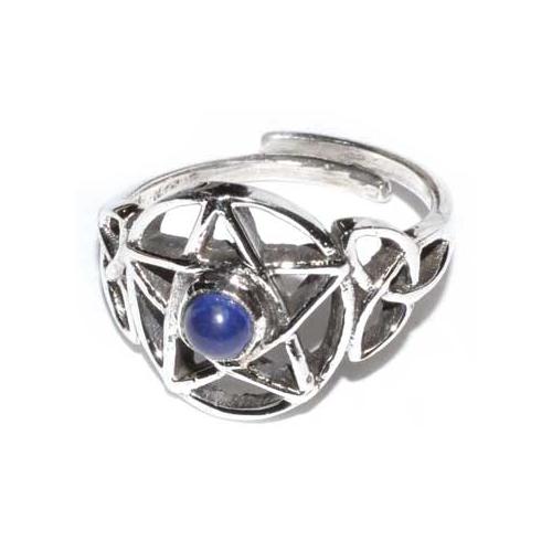 Pentacle Lapis Adjustable Ring
