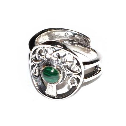 Tree Malachite Adjustable Ring