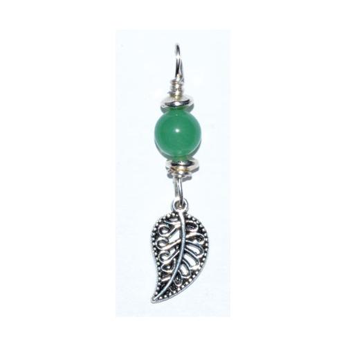 Leaf Pendant With Green Aventurine Bead