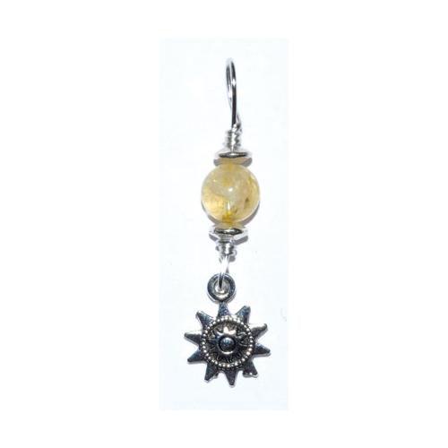 Sun Pendant With Citrine Bead