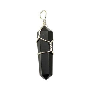 Wire Wrapped Black Obsidian Point