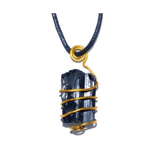 Black Tourmaline Wire Wrapped Pendant