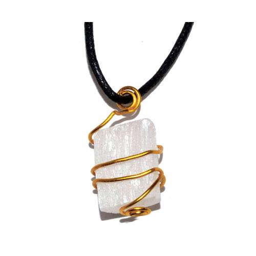 Selenite Wire Wrapped Necklace