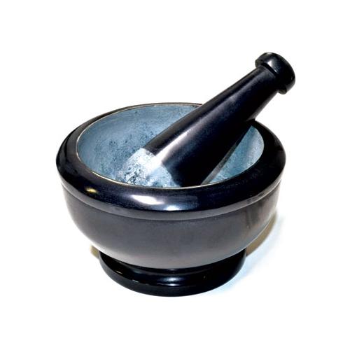 5" Black Soapstone Mortar And Pestle Set