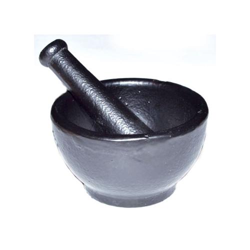 2 3-4" Cast Iron Mortar And Pestle Set