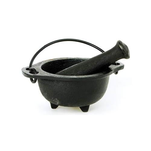Cast Iron Cauldron Mortar And Pestle Set