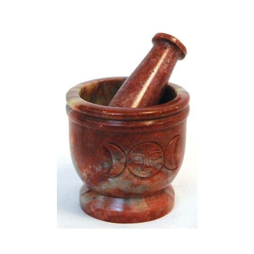 Triple Moon Soapstone Mortar & Pestle Set