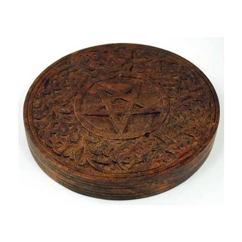 Wooden Pentagram Altar Tile 6"