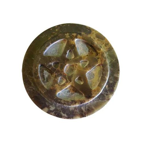 Soapstone Pentagram Altar Tile 3"