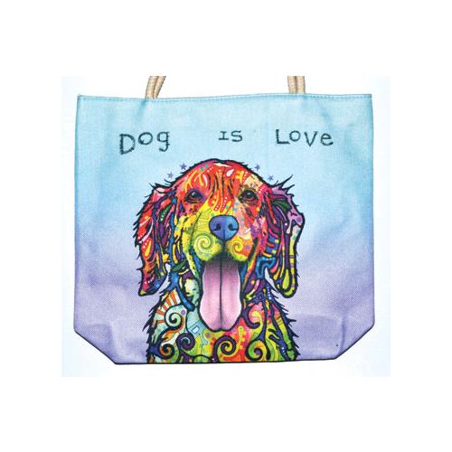 14" X 16" Dog Jute Tote Bag
